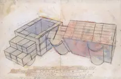 Dennis Oppenheim, Study for Soft Collision, 1989, mixed media on paper