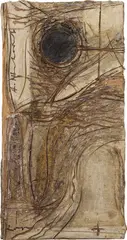 Oleksandr Zhyvotkov, Mogrytsya Place, Leafes, 2012, mixed media on panel board