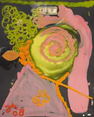 Stofftierwechsel 7 by Jonathan Meese, 2008, oil and mixed media on canvas, sold Apr 2013
