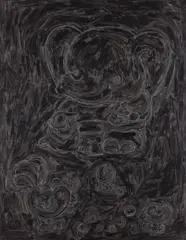Pierre Bismuth, Black Painting (Elephant), 2005, oil on canvas