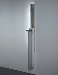 Pedro Cabrita Reis, Slightly Similar, 2004, electric installation, fluorescent lamps painted with white acrylic, aluminium, wood