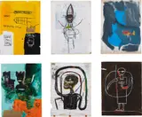 Chris Lipomi, Six works: '84 Olympics (Black Figure, Flexible, Rome Pays Off, Untitled, Blue Ribbon Series, Black Figure, Jump King, Scapula), 2007, acrylic and pen on newspaper