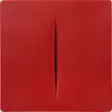 Lucio Fontana, Concetto Spaziale rosso, 1968, thermoformed plastic multiple