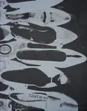 Andy Warhol, Diamond Dust Shoes, 1980-1981, synthetic polymer paint, silkscreen ink and diamond dust on canvas
