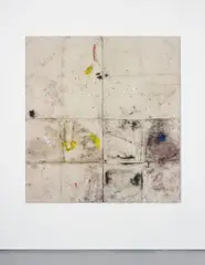 Untitled by Oscar Murillo, 2011, oil, paper and debris on canvas, sold Jun 2013