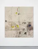 Untitled by Oscar Murillo, 2011, oil, paper and debris on canvas, sold Jun 2013