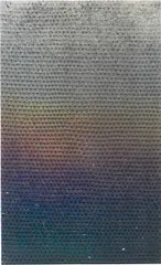 Oliver Laric, Ise Guilloche, 2012, tamper evident security hologram stickers on PET (polyethylene terephthalate) sheet, airbrushed clear coating