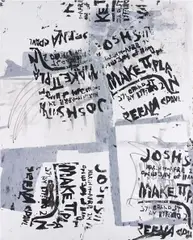 Untitled by Josh Smith, 2006, acrylic and paper on wood, offered Jun 2013
