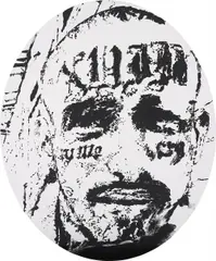 Try me/Cry me by Nate Lowman, 2005, silkscreen on canvas, sold Jun 2013