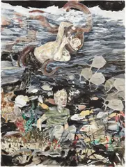 Underwater World by Hernan Bas, 2003, graphite, watercolour on wove paper, offered Jun 2013