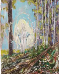 Hernan Bas, Saint appearing without witness's, 2007, mixed media on linen