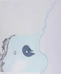 Michael Raedecker, Untitled (from the series "do you love me?"), 1995-1996, acrylic, wool on canvas