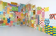 Barry McGee, Untitled (in 267 parts), 2005, acrylic and household paint on board