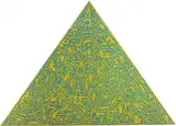Keith Haring, Pyramid, 1989, silkscreen on anodized aluminium
