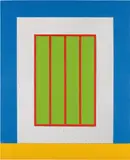 Peter Halley, White Prison, 2002, acrylic and Roll-A-Tex on canvas