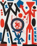 The right point by A. R. Penck, 1993, acrylic on canvas, sold Jun 2013