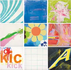 Untitled by Michel Majerus, 1999, pencil, acrylic on canvas (in 9 parts), sold Jun 2013