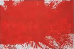 Schuttbild by Hermann Nitsch, 1983, dispersion and whitting on jute, offered Jun 2013