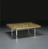 Yves Klein, Table d’Or, 1963, 22 carat gold leaf, Perspex, stainless steel, glass