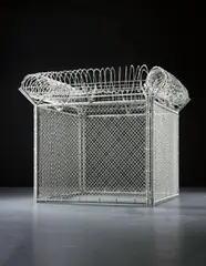 Security Fence by Liza Lou, 2005, steel, razor wire, glass beads, offered Oct 2013