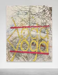 Untitled by Oscar Murillo, 2012, debris, oil, acrylic, charcoal on canvas, sold Oct 2013