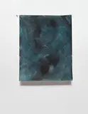Valentin Carron, Pendulum Cold, 2010, watercolour on paper, clock, safety pin, L-shaped hanging screw, artist's painted wooden box