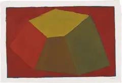 Flat-top pyramid by Sol LeWitt, 1988, gouache on paper, offered Oct 2013