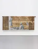Zhang Huan, Memory Door (War Age), 2007, silkscreen mounted on canvas on carved antique door