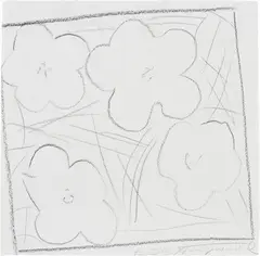Small Flower by Andy Warhol, charcoal on paper, sold Oct 2013