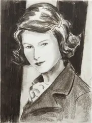 Elizabeth Peyton, Princess Elizabeth, 1994, charcoal on paper