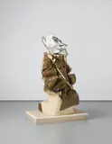 Matthew Monahan, Mixed Messenger, 2007, foam, wax, pigment, wood, charcoal, paper, drywall