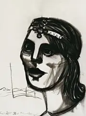 Untitled by George Condo, 1996, charcoal on paper, offered Oct 2013