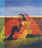 George Condo, Playboy Bunny, 2006, silkscreen on paper, float mounted on canvas