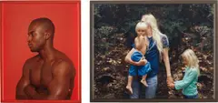 Elad Lassry, Two works: i) Black Man, 2007; ii) Mother, Son and Daughter, 2006, colour coupler print