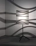 Ólafur Elíasson, Shadow Lamp, 2005, stainless steel tripod, black back projection foil, motor, transformer, halogen bulb, cable