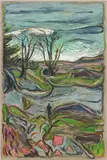Billy Childish, Man in a landscape - North Beach San Franscisco, 2007, oil on linen