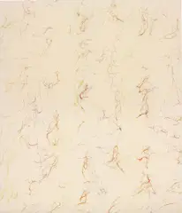 Untitled by Ghada Amer, 1996, embroidery and gel medium on canvas, sold Oct 2013