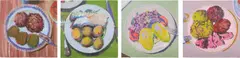 Oleg Tistol, Polyptych (from the Food series), 2011, acrylic on canvas