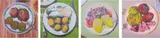 Oleg Tistol, Polyptych (from the Food series), 2011, acrylic on canvas