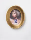 Francesco Vezzoli, Study for the November 2011 Art Issue Cover of W Magazine featuring a Rococo Portrait of Nicki Minaj as Jeanne Bécu Comtesse du Barry crying the eye of Virginia Oldoini Contessa di Castiglione, 2011, laser print on canvas, metallic embroidery, watercolors and paper, in artist's frame