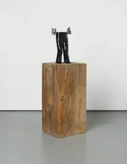 A little sculpture about falling in love by Klara Kristalova, 2002, stone, wood, motor, offered Oct 2013