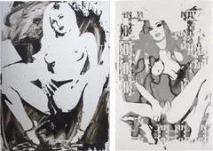 Kendell Geers, Two works: (i) Demon est Deus Inversus 24, 2011; (ii) La Sainte Vierge, 2004, (i) indian ink on Plexiglass mirror;(ii) watercolour on paper
