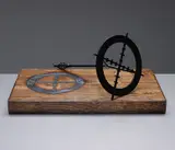 Rashid Johnson, Crosshair Brand, 2011, painted steel, red oak