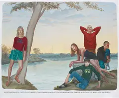 Muntean & Rosenblum, Untitled (Everything high above passes on…), 2003, acrylic on canvas