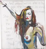 Elke Krystufek, The Best Sex I Ever Had, 1998, acrylic on canvas