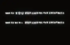 Why Do we all Keep Looking for Greatness by Jeppe Hein, 2005, neon, transformer, sold Dec 2013