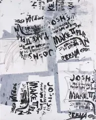 Untitled by Josh Smith, 2006, acrylic and paper on wood, sold Dec 2013