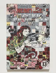 Faile, Sharp Hearts, 2009, acrylic, silkscreen on wood, in artist’s steel frame
