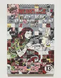 Faile, Sharp Hearts, 2009, acrylic, silkscreen on wood, in artist’s steel frame
