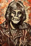 Fiend Rocker by Shepard Fairey, 2007, spray painted stencil and mixed media on canvas, sold Dec 2013